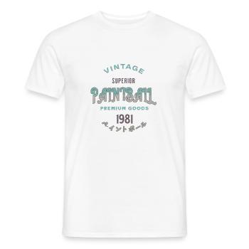 Vintage Paintball seit 1981, Premiumware - Männer T-Shirt - Weiß - Vorne - AI Model Male 178 dark (178cm)
