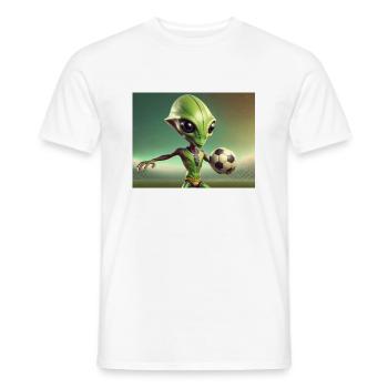 niedliche kleine grüne retro vintage alien jeden tag - Männer T-Shirt - Weiß - Vorne - AI Model Male 178 dark (178cm)