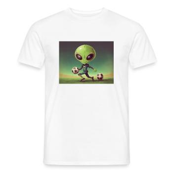 niedliche kleine grüne retro vintage alien jeden tag - Männer T-Shirt - Weiß - Vorne - AI Model Male 178 dark (178cm)