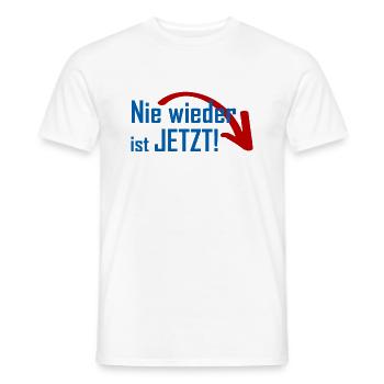Nie wieder ist jetzt! - Männer T-Shirt - Weiß - Vorne - AI Model Male 178 dark (178cm)