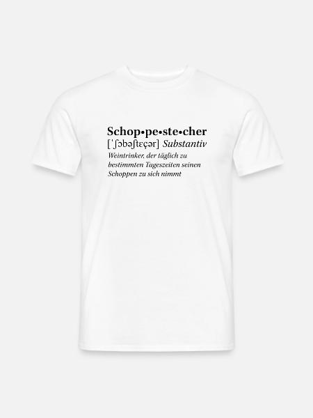Rheinhessische Mundart "Schobbestecher" - Männer T-Shirt - Weiß
