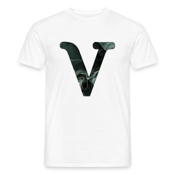 Grün marmorierter V-Buchstabe - Männer T-Shirt - Weiß - Vorne - AI Model Male 178 dark (178cm)