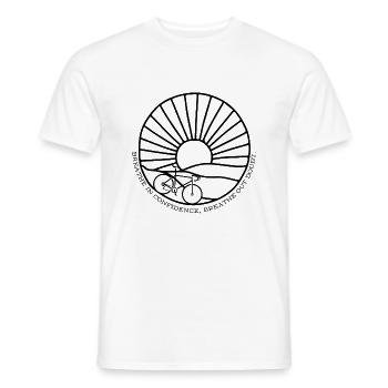 Gravel, Mountain Bike, Passion, Cycling - Men's T-Shirt - white - Front - AI Model Male 178 dark (178cm)