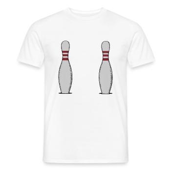 Bowling amusant, Split arrive pour le bowling - T-shirt homme - blanc - Devant - AI Model Male 178 dark (178cm)