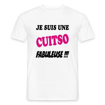 Je suis une cuisto fabuleuse !!! - T-shirt homme - blanc - Devant - AI Model Male 178 dark (178cm)