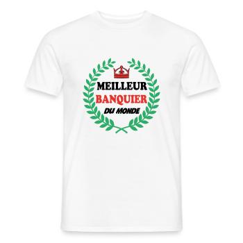 MEILLEUR BANQUIER DU MONDE - T-shirt homme - blanc - Devant - AI Model Male 178 dark (178cm)
