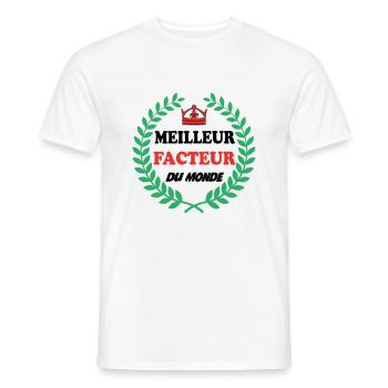 MEILLEUR FACTEUR DU MONDE - T-shirt homme - blanc - Devant - AI Model Male 178 dark (178cm)