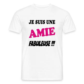 Je suis une amie fabuleuse - T-shirt homme - blanc - Devant - AI Model Male 178 dark (178cm)