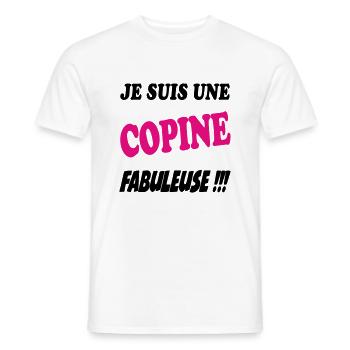 Je suis une copine fabuleuse - T-shirt homme - blanc - Devant - AI Model Male 178 dark (178cm)