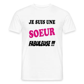 FRERE SOEUR BROTHER SISTER - Men's T-Shirt - white - Front - AI Model Male 178 dark (178cm)