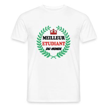 BESTER STUDENT DER WELT - Männer T-Shirt - Weiß - Vorne - AI Model Male 178 dark (178cm)
