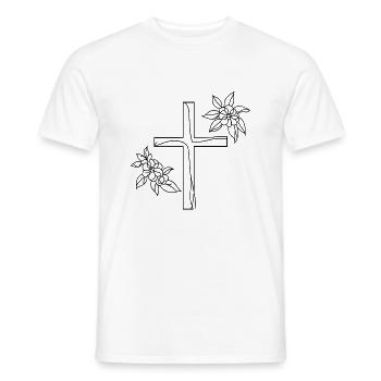 Kreuz - Männer T-Shirt - Weiß - Vorne - AI Model Male 178 dark (178cm)