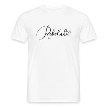Rebekah Nom Prénom Fille - T-shirt homme - blanc - Devant - AI Model Male 178 dark (178cm)