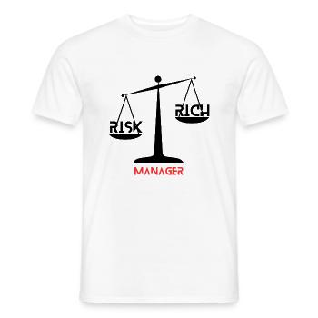 RISK Manager WAGE 4 - Männer T-Shirt - Weiß - Vorne - AI Model Male 178 dark (178cm)