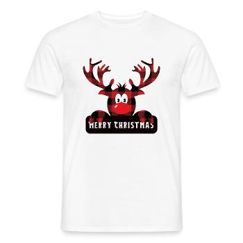 Rudolph kariert - Männer T-Shirt - Weiß - Vorne - AI Model Male 178 dark (178cm)
