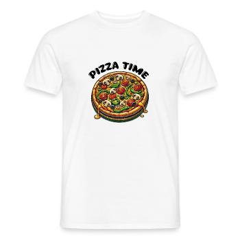 L’heure de la pizza - T-shirt homme - blanc - Devant - AI Model Male 178 dark (178cm)