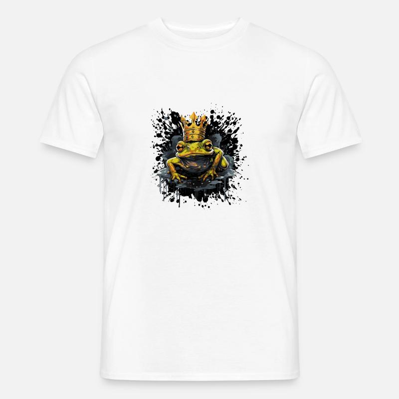 Frosch Krone - Männer T-Shirt - Weiß