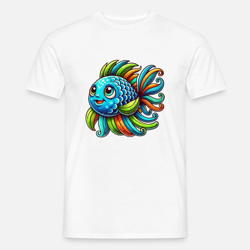 fisch comic - Männer T-Shirt - Weiß