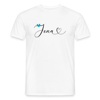 Jona Name Vorname Kalligrafieherz - Männer T-Shirt - Weiß - Vorne - AI Model Male 178 dark (178cm)