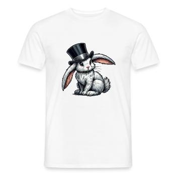 Cylindre de lapin - T-shirt homme - blanc - Devant - AI Model Male 178 dark (178cm)