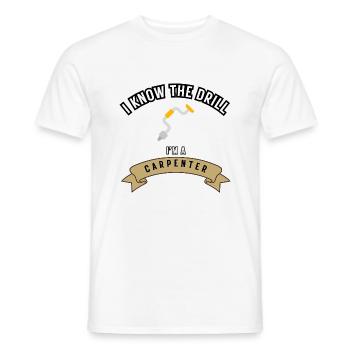 Je connais la chanson, je suis charpentier - T-shirt homme - blanc - Devant - AI Model Male 178 dark (178cm)