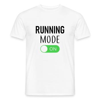 Running Mode On - Jogging - Runners - Sports - Men's T-Shirt - white - Front - AI Model Male 178 dark (178cm)
