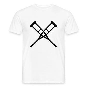 Krücken gekreuzt - Männer T-Shirt - Weiß - Vorne - AI Model Male 178 dark (178cm)
