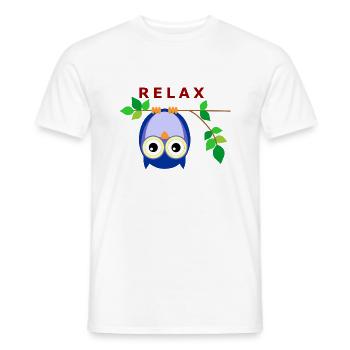 Eule - Relax - Männer T-Shirt - Weiß - Vorne - AI Model Male 178 dark (178cm)