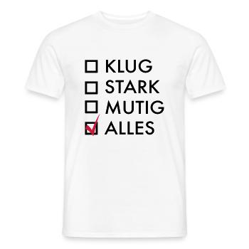mutig - Männer T-Shirt - Weiß - Vorne - AI Model Male 178 dark (178cm)