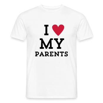I love my Parents Herz - Männer T-Shirt - Weiß - Vorne - AI Model Male 178 dark (178cm)