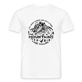Mountains Calling black - Männer T-Shirt - Weiß - Vorne - AI Model Male 178 dark (178cm)