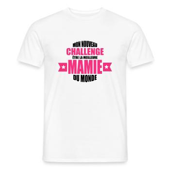 mon nouveau challenge être la meilleure mamie - T-shirt homme - blanc - Devant - AI Model Male 178 dark (178cm)
