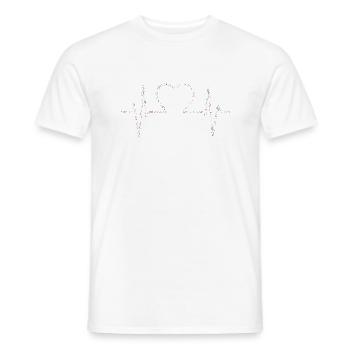 Herzschlag Musik Noten EKG - Männer T-Shirt - Weiß - Vorne - AI Model Male 178 dark (178cm)