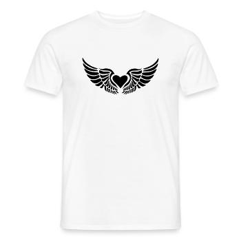 coeur avec des ailes - T-shirt homme - blanc - Devant - AI Model Male 178 dark (178cm)