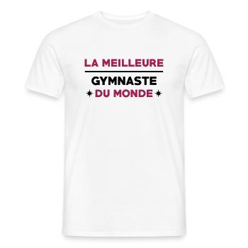 Gymnastique / Gym / Gymnaste / Fitness / GRS - T-shirt homme - blanc - Devant - AI Model Male 178 dark (178cm)