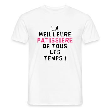 Boulanger / Pâtissier / Pain / Gâteau / Pâtisserie - T-shirt homme - blanc - Devant - AI Model Male 178 dark (178cm)