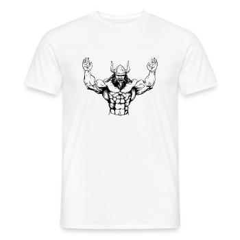 Vikings Viking Bodybuilder Training Gym - Men's T-Shirt - white - Front - AI Model Male 178 dark (178cm)