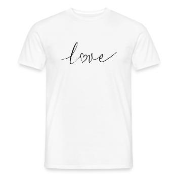 Liebe Love Schriftzug Kalligrafie Schrift - Männer T-Shirt - Weiß - Vorne - AI Model Male 178 dark (178cm)