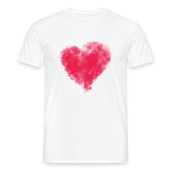 coeur nuages amour nébuleuse faded art créatif - T-shirt homme - blanc - Devant - AI Model Male 178 dark (178cm)
