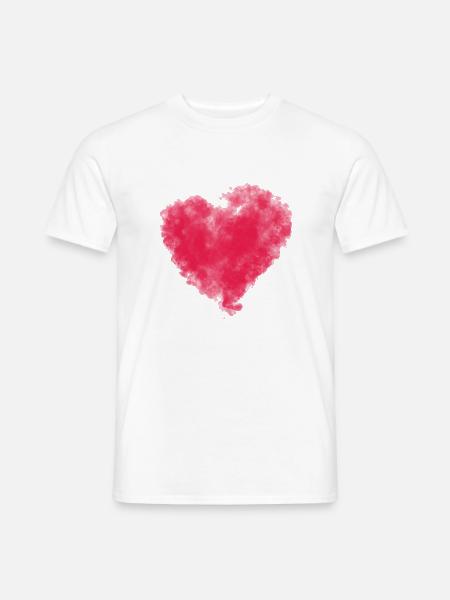 Heart Clouds love faded fog art creative - Men's T-Shirt - white