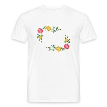 Flowers wreath frame - Men's T-Shirt - white - Front - AI Model Male 178 dark (178cm)