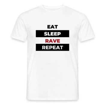 Eat sleep Rave repeat - T-shirt homme - blanc - Devant - AI Model Male 178 dark (178cm)