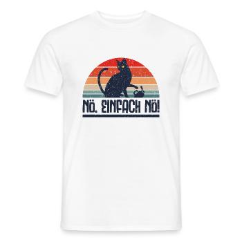Nö Einfach Nö Katze Kaffee Lustig Ironisch Koffein - Männer T-Shirt - Weiß - Vorne - AI Model Male 178 dark (178cm)