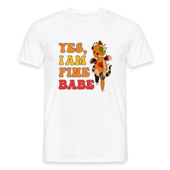Yes Iam Fine Babe Vampir - Kätzchen Geschenk - Männer T-Shirt - Weiß - Vorne - AI Model Male 178 dark (178cm)
