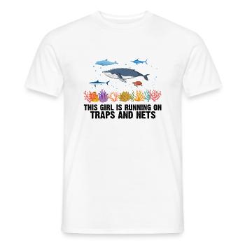 Girl Net Boat Marine Biologist Biology Ocean - Men's T-Shirt - white - Front - AI Model Male 178 dark (178cm)