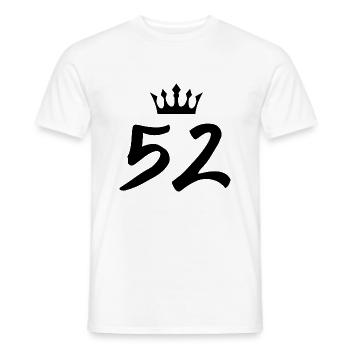52 Cijfer kroon - Heren T-shirt - wit - Voor - AI Model Male 178 dark (178cm)