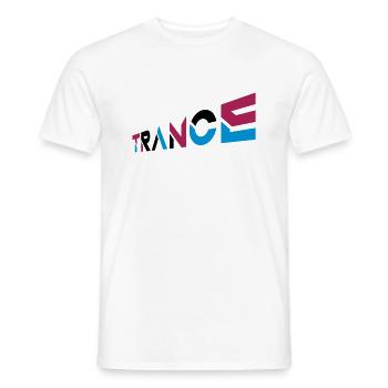 Music Trance Lettering Design - Men's T-Shirt - white - Front - AI Model Male 178 dark (178cm)