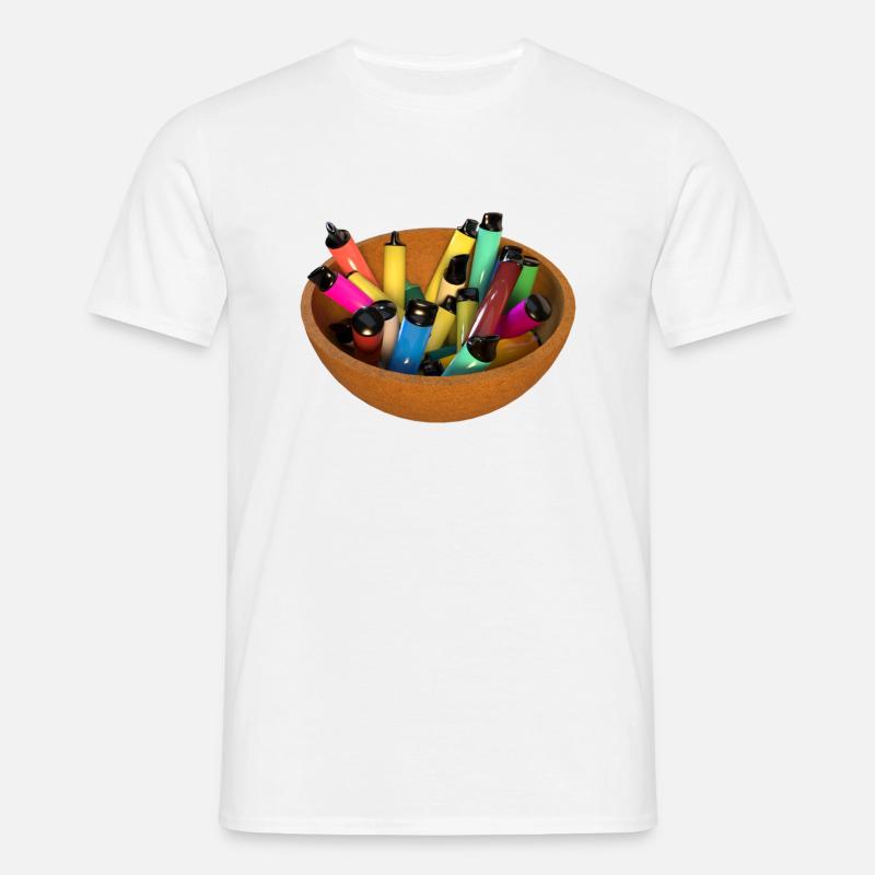 Schale mit Einweg E Zigarette - Männer T-Shirt - Weiß