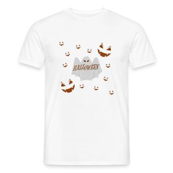 Halloween ghost fantome citrouilles peur - T-shirt homme - blanc - Devant - AI Model Male 178 dark (178cm)