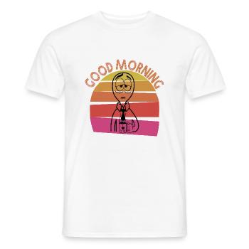 Bonjour? Morgenmuffel, j’adore mon travail T-Shirt - T-shirt homme - blanc - Devant - AI Model Male 178 dark (178cm)